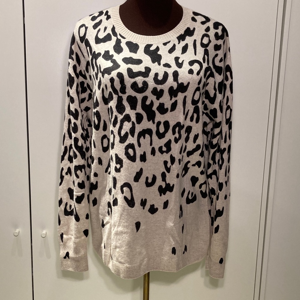 C by Bloomingdale's 100% Cashmere Animal Print Sweater XL